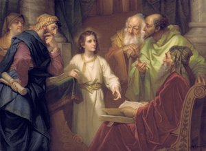 Placca raffigurante Cristo nel Tempio, fine XIX - inizio XX secolo da Heinrich Karl Hofmann