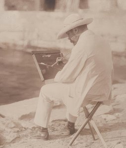 Pittore di spiaggia (probabilmente Hugo Henneberg)