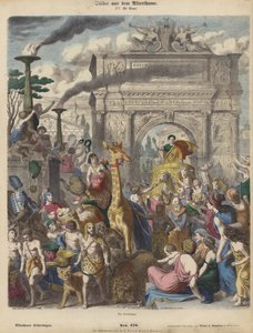 Un trionfo romano (incisione colorata)