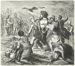Cattura di Tetobod, re dei Teutoni, da parte dei Romani dopo la battaglia di Aquae Sextiae da Heinrich Leutemann