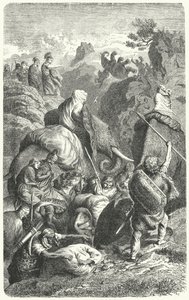 Attraversamento delle Alpi da parte di Annibale, 218 a.C. (incisione) da Heinrich Leutemann