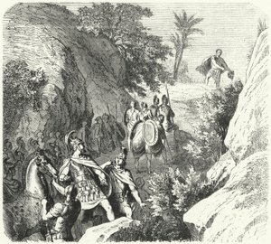 Perseo di Macedonia in marcia attraverso le gole della Tessaglia da Heinrich Leutemann