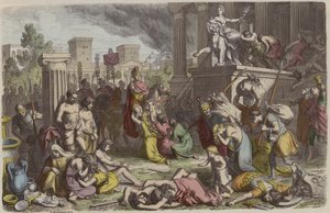 Soldati romani che saccheggiano una città conquistata da Heinrich Leutemann