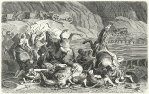 Romani che si schierano in formazione a falange contro la cavalleria trace da Heinrich Leutemann