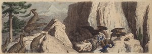 Le Ande cilene (incisione colorata)