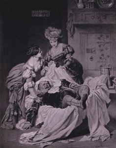 Scena da Le allegre comari di Windsor di Shakespeare (Atto III, Scena 3) da Heinrich Lossow