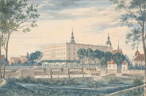 Veduta del castello di Dessau da est da Heinrich Olivier
