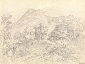 Una veduta di Civitella dalla Serpentara accanto a Olevano da Heinrich Reinhold