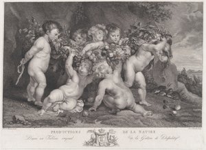 Sette putti che portano una ghirlanda di frutta da Heinrich Schmitz