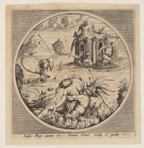 Soggetto marino mitologico in un tondo da Heinrich Ulrich