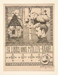 Ex Libris Hans Mueller-Brauel da Heinrich Vogeler