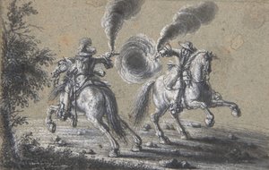 Due cavalieri che si sparano a vicenda da Heinrich Werdmuller