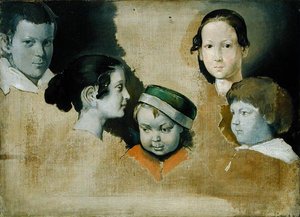 I cinque figli maggiori del pittore Julius Schnorr von Carolsfield (1794-1872), c.1839-40 da Heinrich Wilhelm Truebner