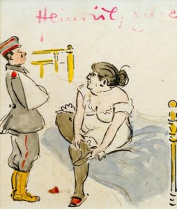 Soldato ferito e prostituta da Heinrich Zille