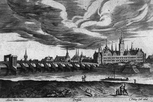 Estratto da una vista di Dresda, 1550 da Heinrich van Cleef