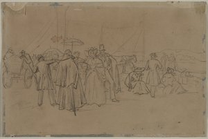 Passeggeri per il battello del Reno da Heinrich von Mayr
