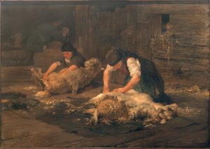 La tosatura delle pecore da Heinrich von Zügel