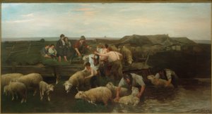 Lavaggio delle pecore da Heinrich von Zügel