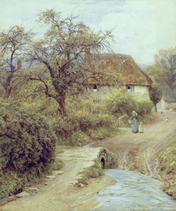 Una fattoria collinare, Symondsbury, Dorset da Helen Allingham