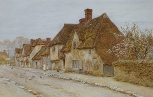Una strada di villaggio, Kent da Helen Allingham