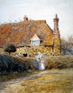 Vicino al Cancello di un Cottage da Helen Allingham