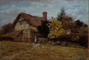 Cottage di Laburnum: una donna che nutre le anatre