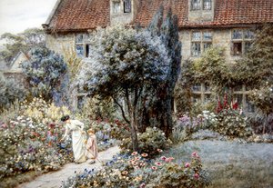Giardino della fattoria Manor, Yorkshire, c.1901