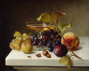 Natura morta con frutta e champagne, 1869