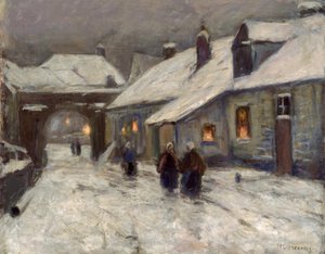 Strada del villaggio invernale da Helmuth Liesegang