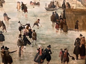 Olandese: IJslandschap / Pattinaggio su ghiaccio Paesaggio invernale con numerosi pattinatori da Hendrick Avercamp