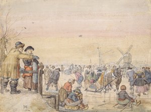 Godendo il Ghiaccio, 1630 da Hendrick Avercamp