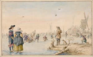 Hendrick Avercamp - Paesaggio invernale con pattinatori, Albertina