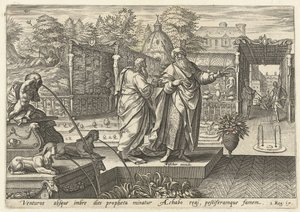 Elia predice al re Acab che ci sarà siccità da Hendrick Goltzius (rejected attribution)