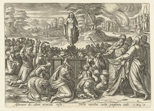Elia compete con i profeti di Baal da Hendrick Goltzius (rejected attribution)