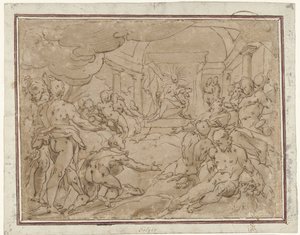Faetonte chiede ad Apollo il carro del sole da Hendrick Goltzius (school of)