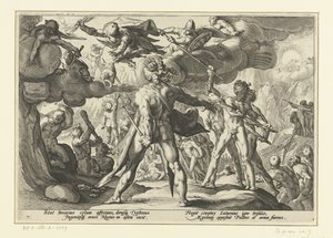 Attacco dei Giganti al mondo degli dei da Hendrick Goltzius (workshop of)
