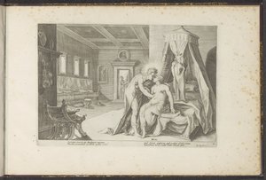Apollo seduce Leucothea da Hendrick Goltzius (workshop of)