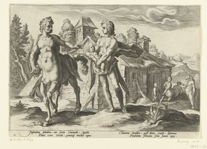 Apollo affida Asclepio a Chirone da Hendrick Goltzius (workshop of)