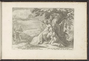 Clymene indica a Fetonte suo padre, il dio del sole da Hendrick Goltzius (workshop of)