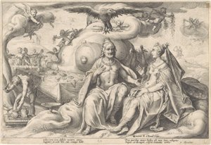 Discussione tra Giove e Giunone da Hendrick Goltzius (workshop of)