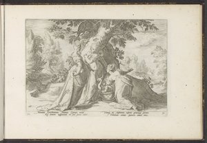 Figlie di Cecrope aprono il cesto di Minerva da Hendrick Goltzius (workshop of)