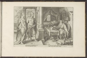 Giunone e Giove chiedono consiglio a Tiresia da Hendrick Goltzius (workshop of)