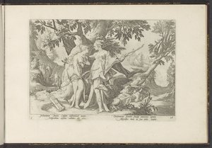 Giove seduce Callisto sotto le sembianze di Diana (serie Metamorfosi di Ovidio) da Hendrick Goltzius (workshop of)