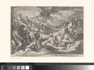 Giove chiede consiglio agli dei olimpici da Hendrick Goltzius (workshop of)