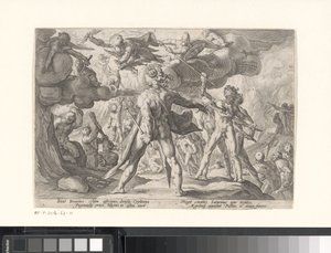 La Battaglia tra gli Dei e i Giganti (Metamorfosi di Ovidio) da Hendrick Goltzius (workshop of)