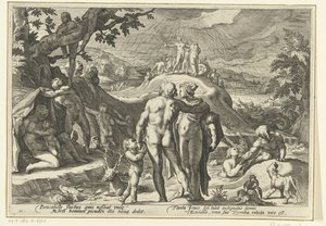 Diluvio di Deucalione da Hendrick Goltzius (workshop of)