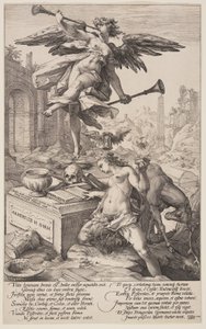 Allegoria della fama e della storia, da Gli eroi romani da Hendrick Goltzius