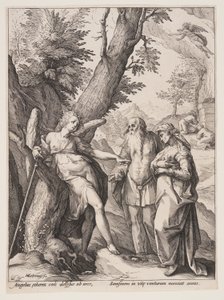 Angelo con Manoa e sua moglie da Hendrick Goltzius