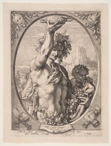 Bacco, da Tre dei e dee pagani da Hendrick Goltzius