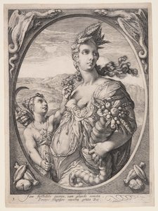Cerere, da Tre dei o dee pagani da Hendrick Goltzius